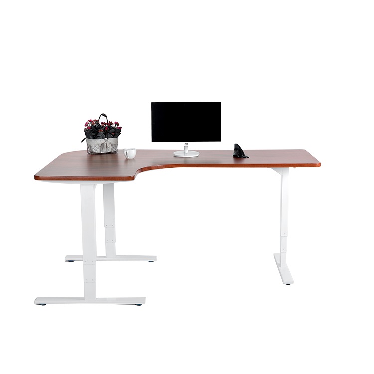 L Type 3 Motor 3 Stage Electric Height Adjustable Desk Height