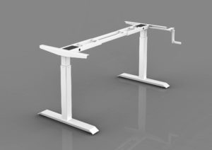 Manual hand cranked height adjustable desk