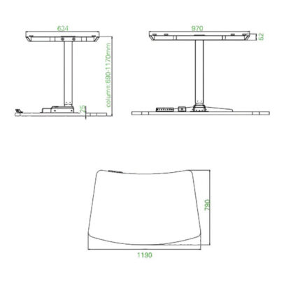 EDesk Single Leg Height Adjustable Desk (1)